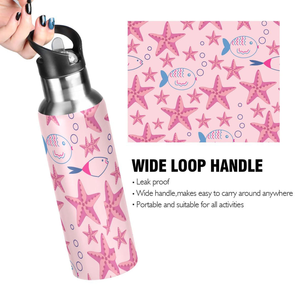 Stainless Steel Insulated Thermos Vacuum Flask Water Bottle with Straw Lid Q7789