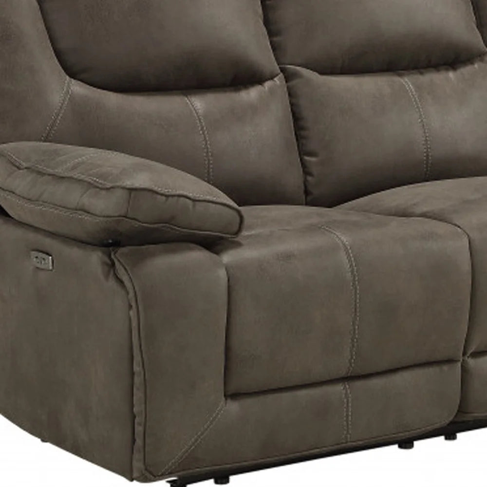 Gray & Black Reclining USB Sofa N9152