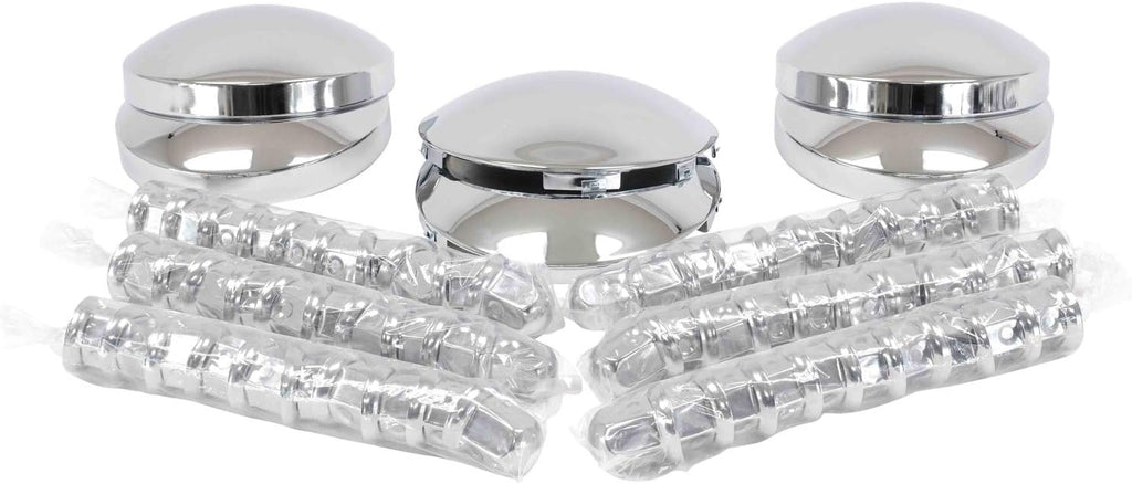 Steel Chrome Hub Caps and Lug Nut Covers D2449
