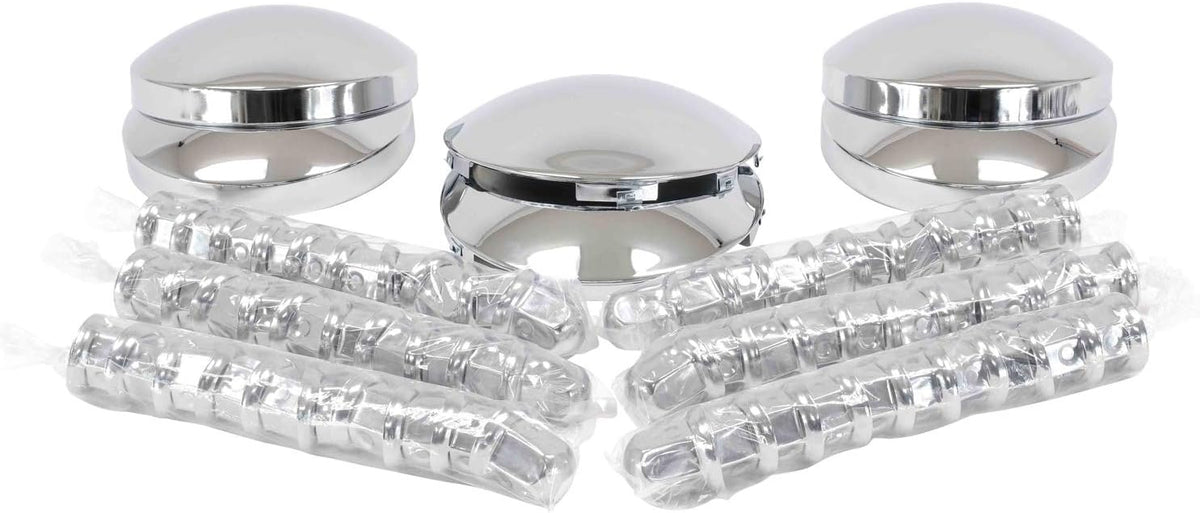 Steel Chrome Hub Caps and Lug Nut Covers D2449