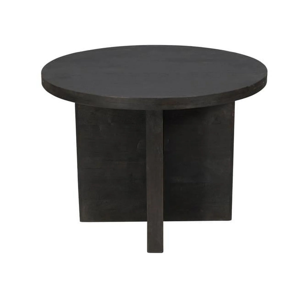 Dark Gray Rounded Solid Wood Dining Table I43897