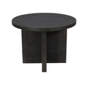 Dark Gray Rounded Solid Wood Dining Table I43897