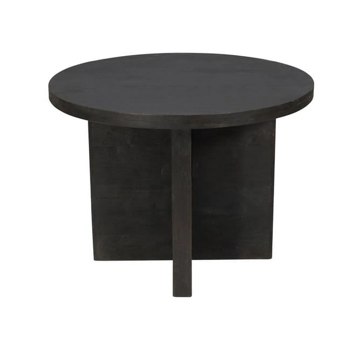 Dark Gray Rounded Solid Wood Dining Table I43897