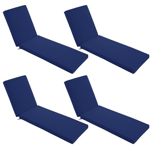 Waterproof Fade Resistant Outdoor Chaise Lounge Cushions Set of 2 Teal 72 x 21 x 3 Inch Z68589