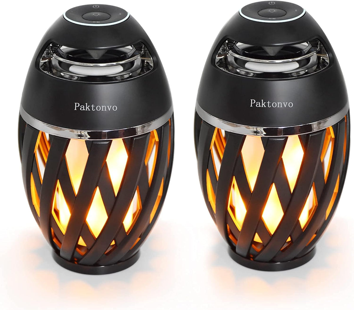 Portable Waterproof Bluetooth Speaker with Flame Light 2 Pack M264