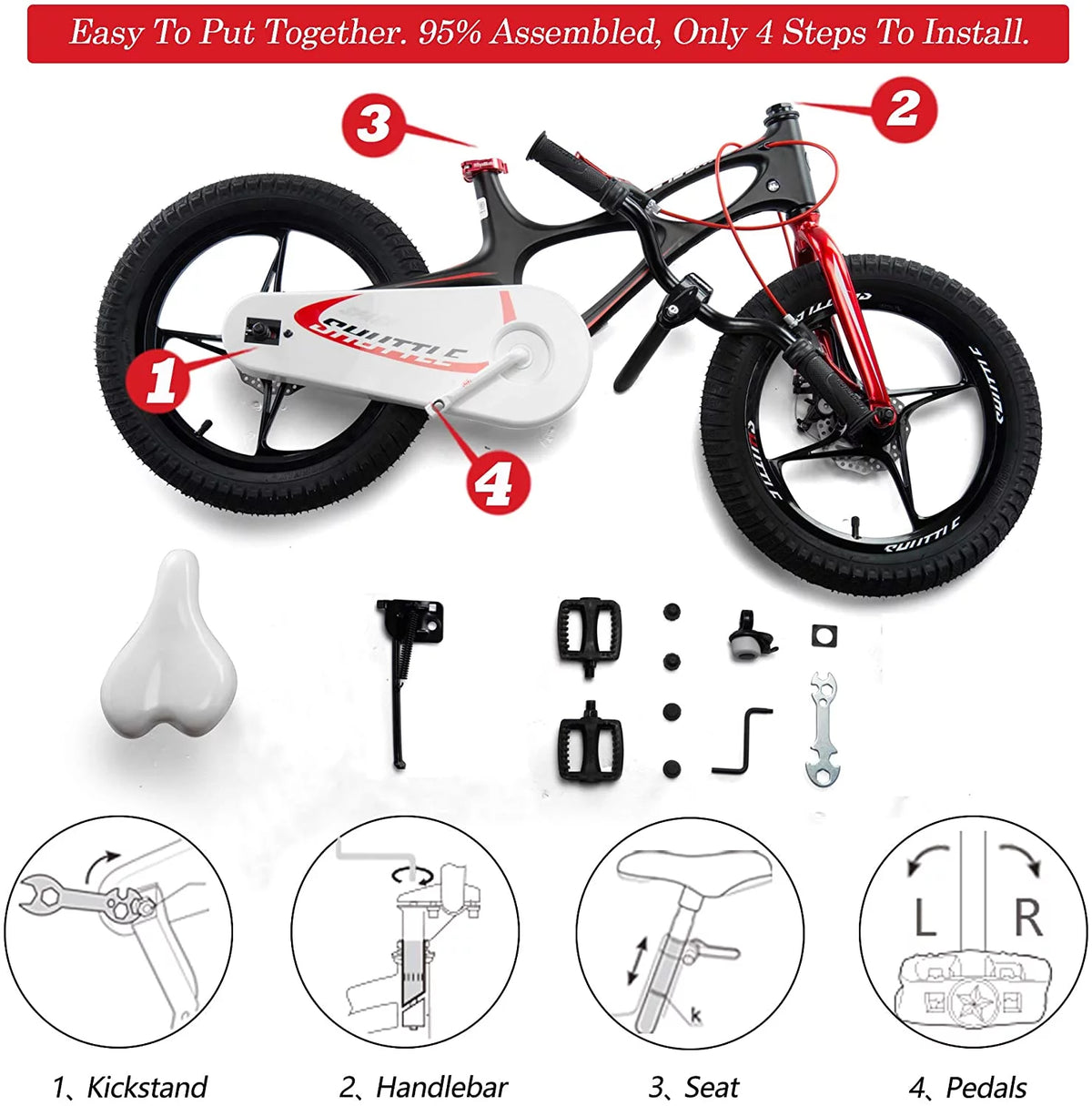 White 18 inch Kid's Bike Q9529