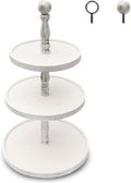 White Rustic 3 Tier Wood Tray U57199