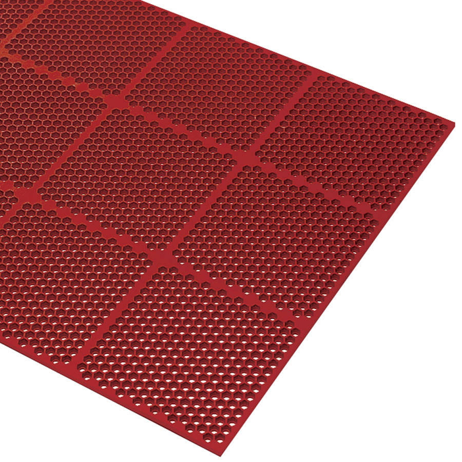 Red Grease-Resistant Anti-Fatigue Rubber Mat T339