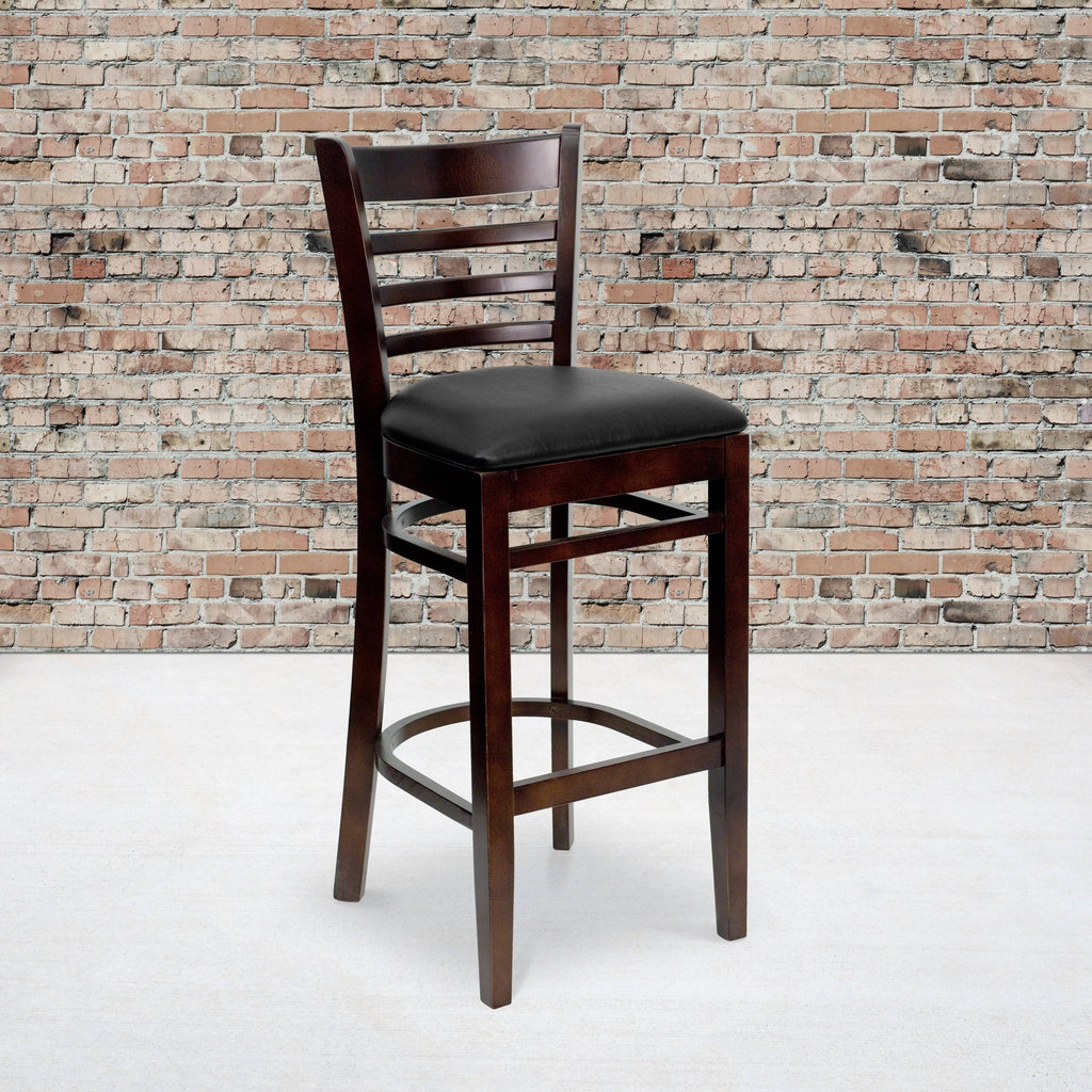2 Pack Vertical Slat Back Wooden Barstool N9143