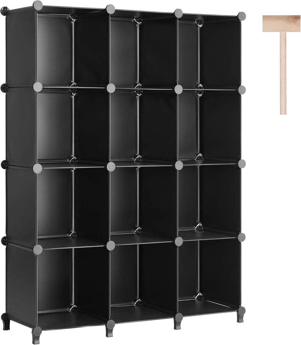 12-Cube White Plastic Storage Shelves Y150714