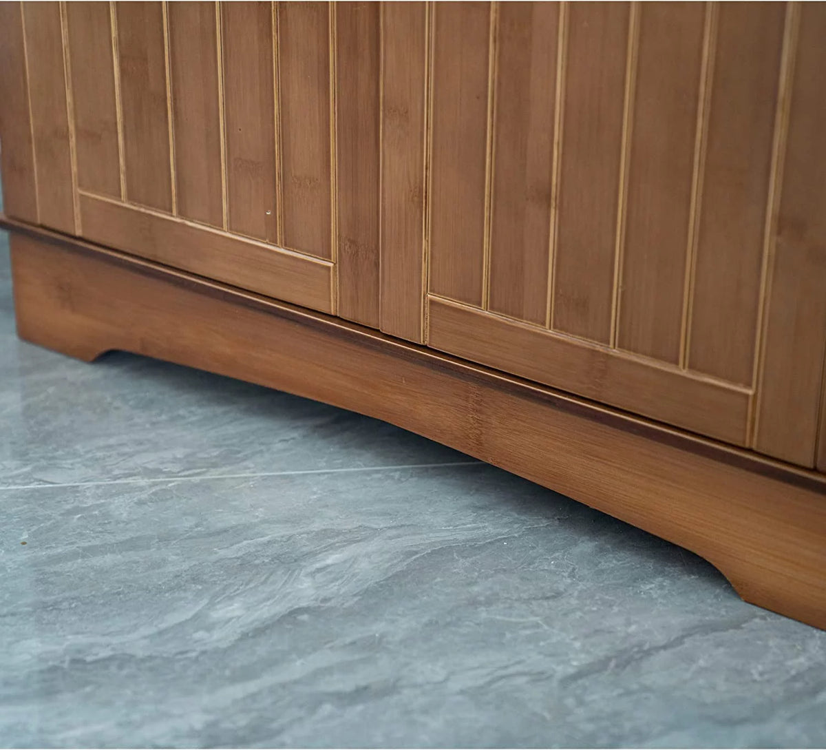 5-Tier Bamboo Corner Bookshelf with Door J215