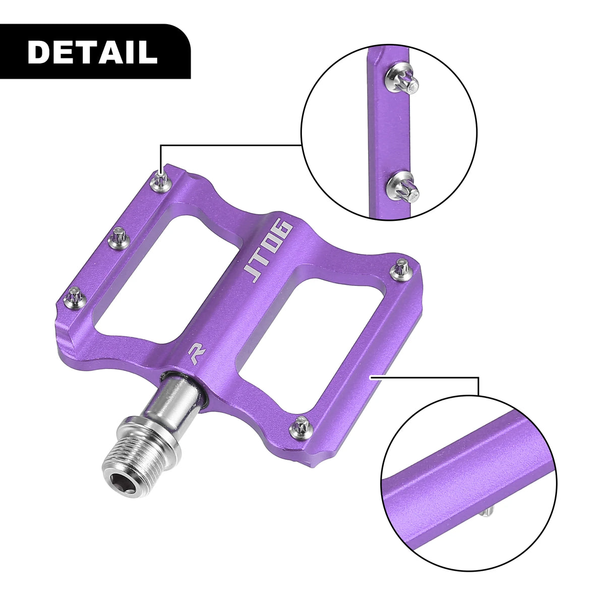 Purple Aluminum Alloy Rear Foot Peg Footrests Fit 9/16 Inch Axles MTB Bike R685