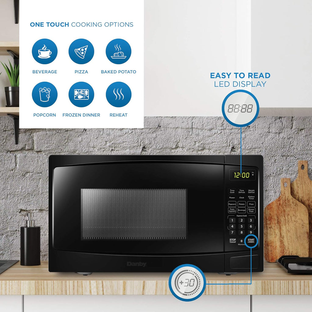 0.9 cu.ft 900W Black Microwave Oven P601609