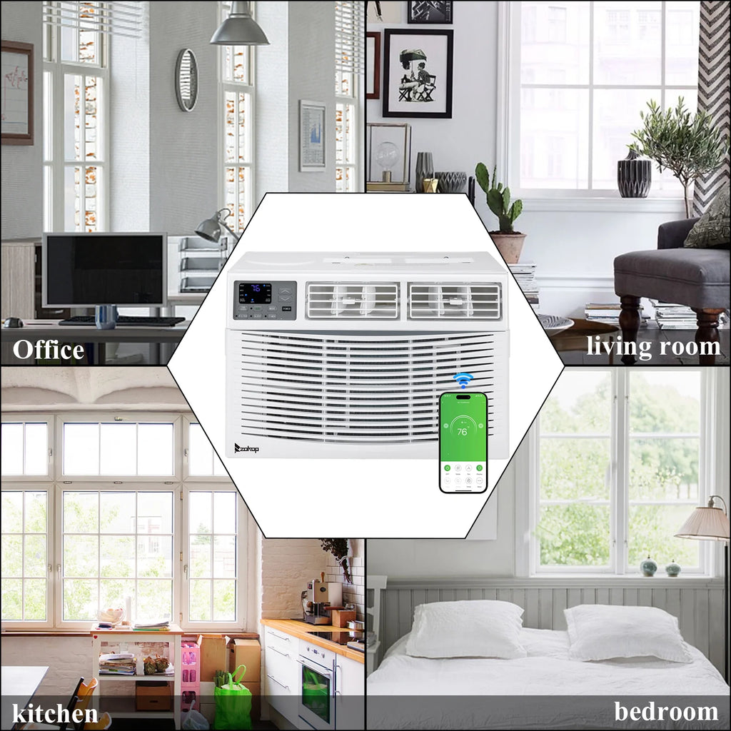 10,000 BTU 115V Window-Mounted Compact Air Conditioner with Remote Control, White H848998