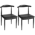 Set of 2 Black Leather Dining Chairs U17202
