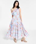 Cotton Ruffled One-Shoulder Maxi Dress F41747