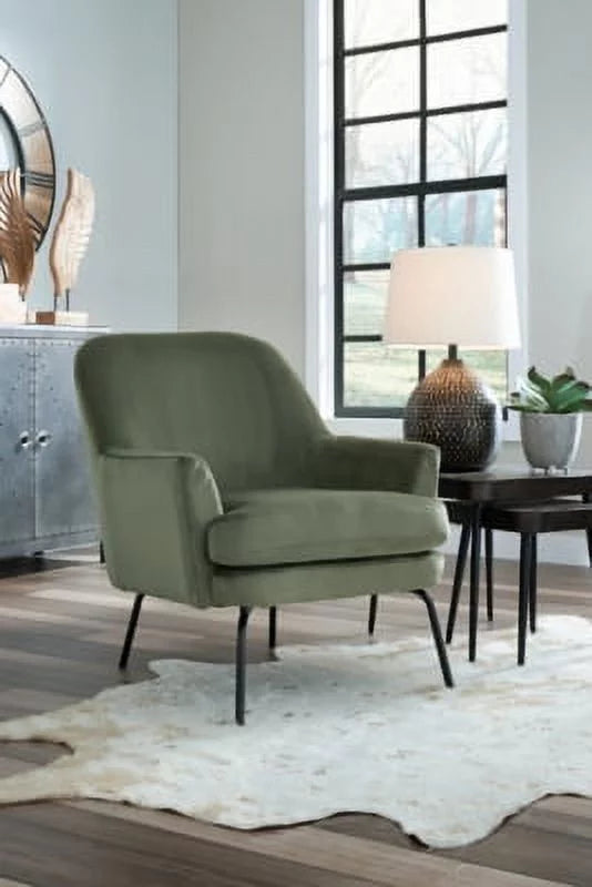 Green Velvet Upholstered Accent Chair S872