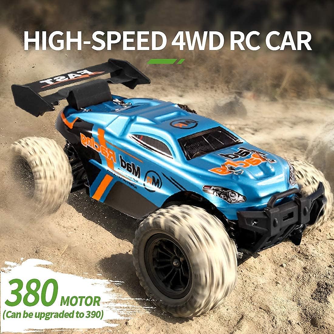 RC Cars 1:16 Scales 35+ kmh 4WD 2.4Ghz Off-Road Monster Truck Toy with 2 Batteries Q776
