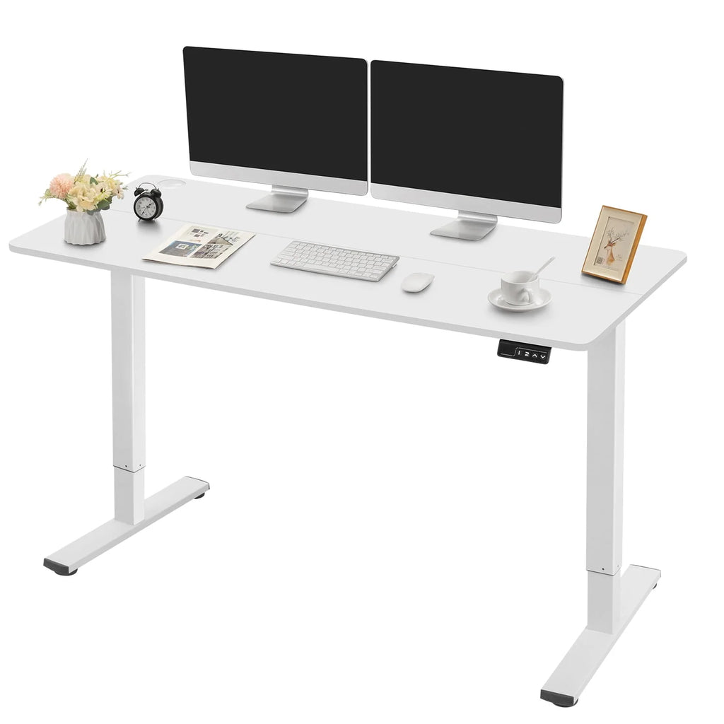 Electric Height Adjustable Standing Desk with Memory Preset, White S1604