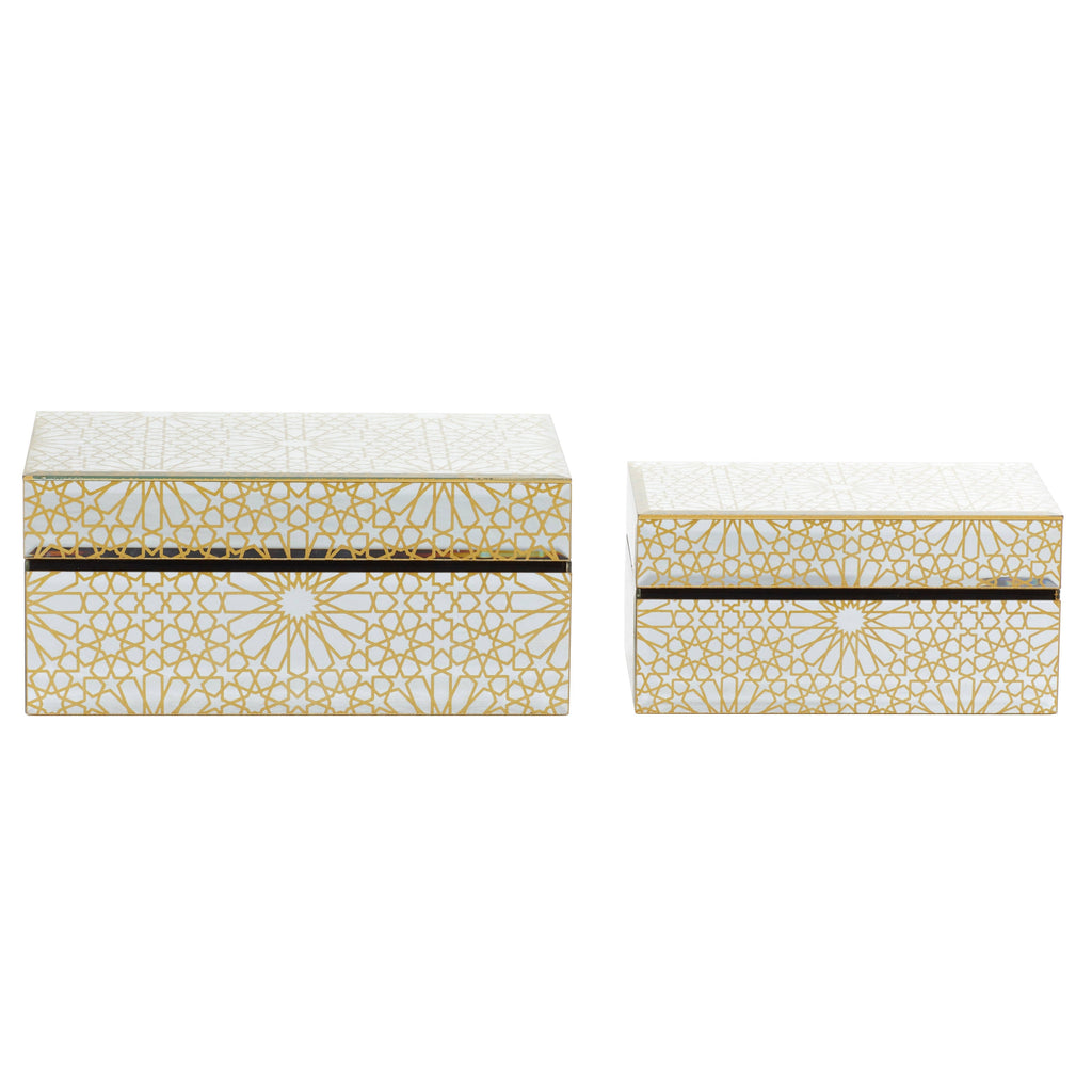 Set of 2 Gold Wood Box U850