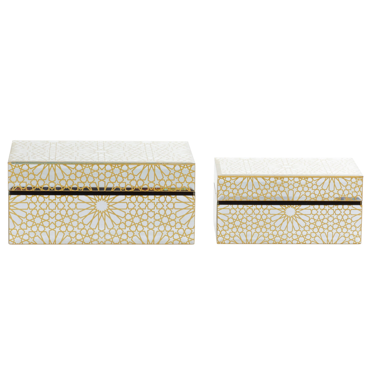 Set of 2 Gold Wood Box U850