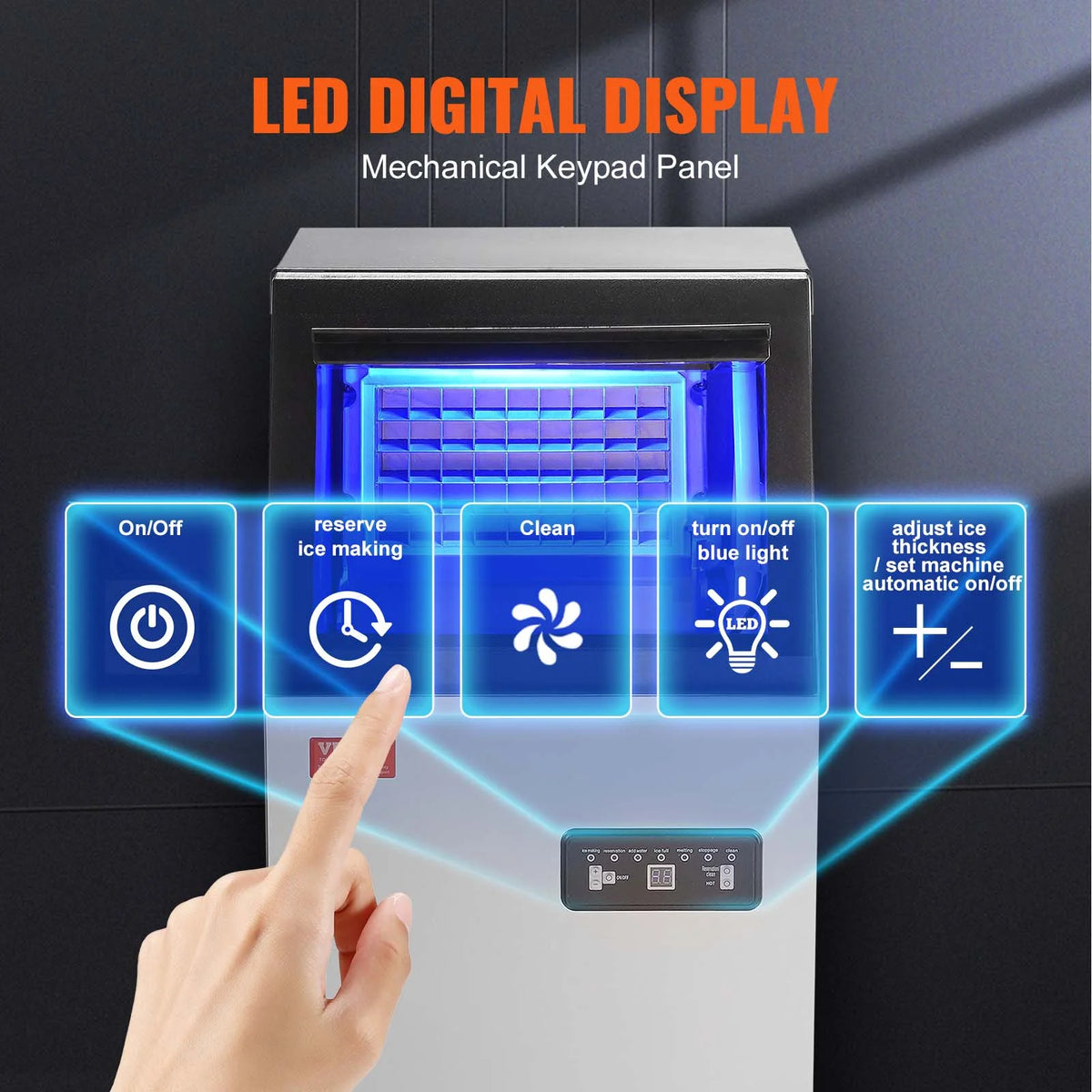Commercial Ice Maker 80lbs/24H 40 Ice Cubes O388