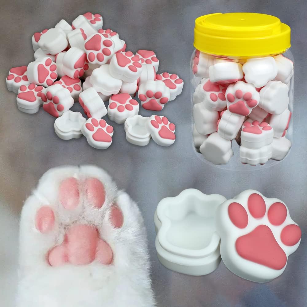 3ml Silicone Container For Wax Non-Stick Food Grade Cat Paw Small Silicone Jars Storage Containers (6) Pack of 2 N23711