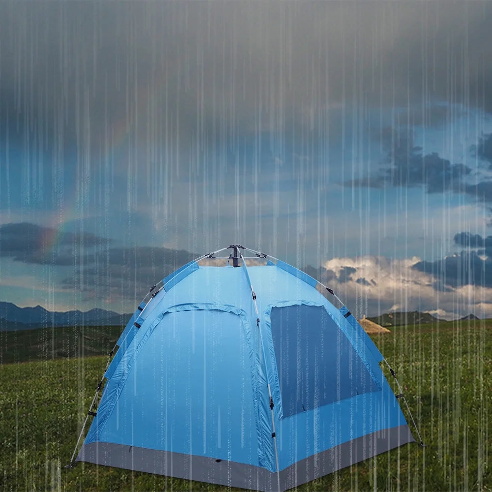 Waterproof Instant Pop Up Camping Tent, 3-4 Person Double Layer Dome Tent M71838