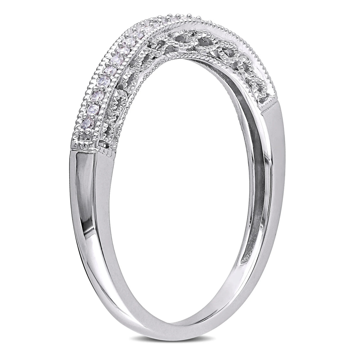 Diamond Accent Semi-Eternity Band in 10kt White Gold M5406