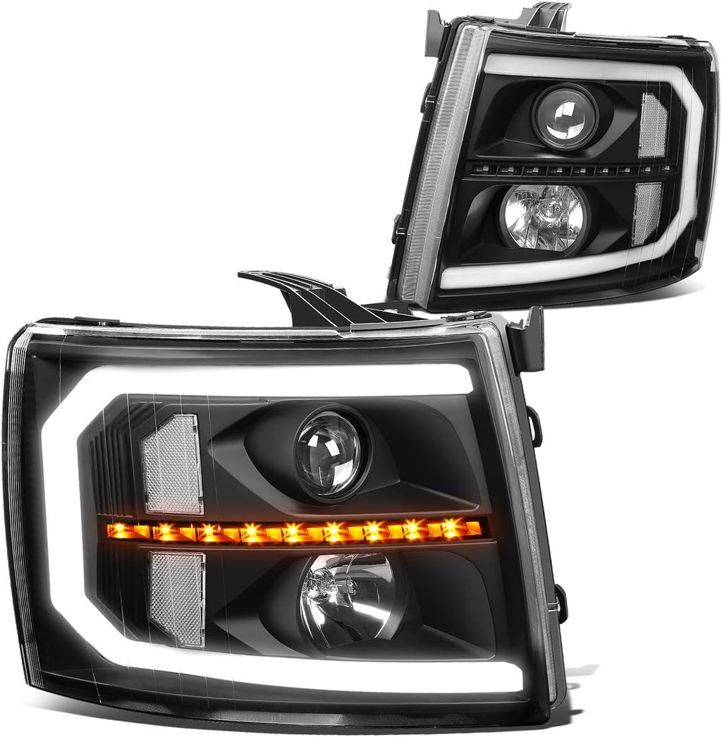 Smoke Lens LED Projector Headlights Assembly for Chevy Silverado O9902