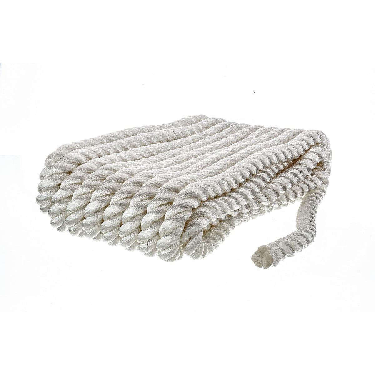 3-Strand Twisted Nylon Dock Rope, ¾-Inch x 25 Feet, White J4467