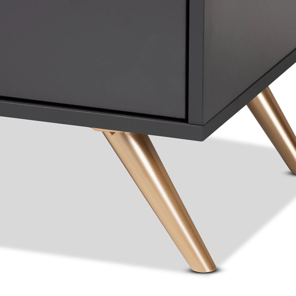 Dark Grey Gold Wood 6-Drawer Dresser S18159