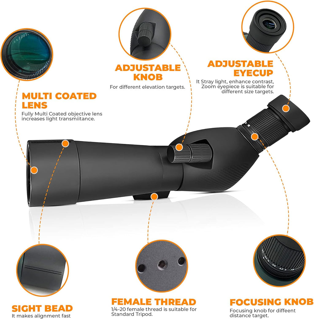 25-75x75 High Definition Spotting Scope with Tripod and Adapter I8229