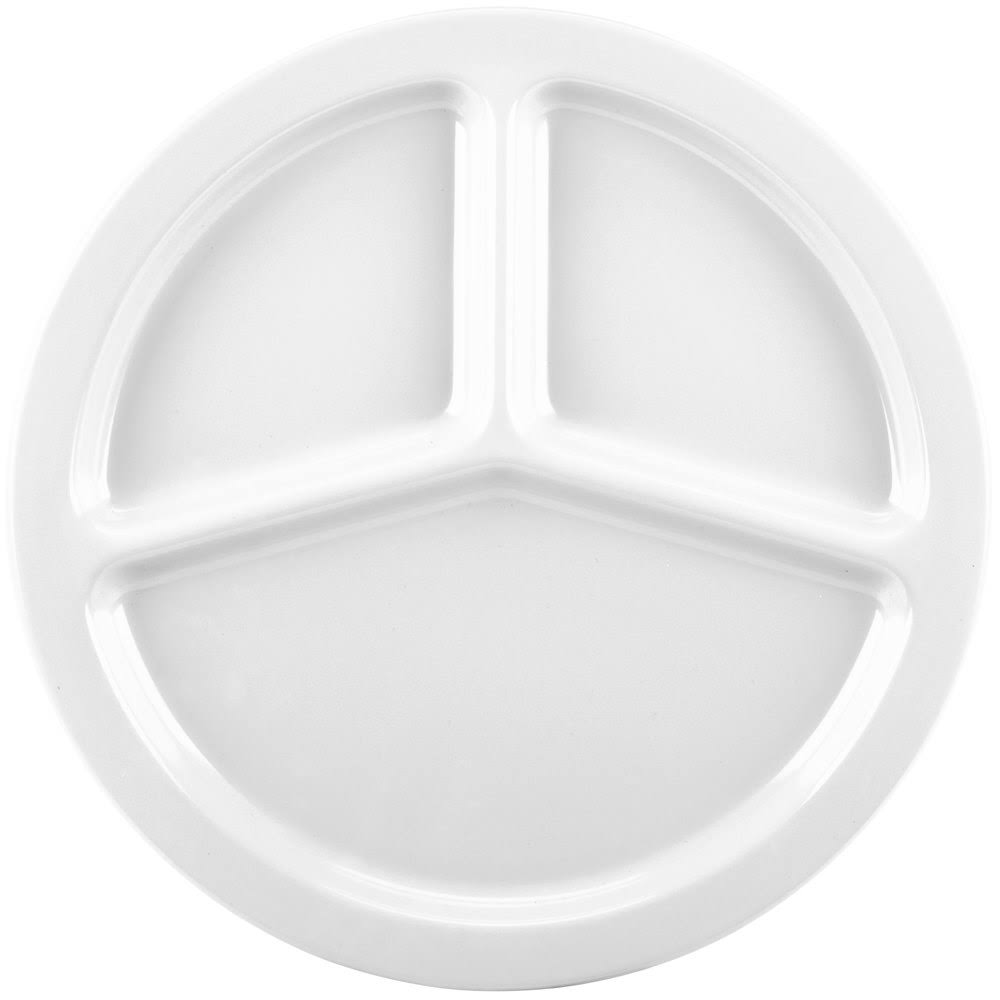 White 3-Compartment Plate U7057