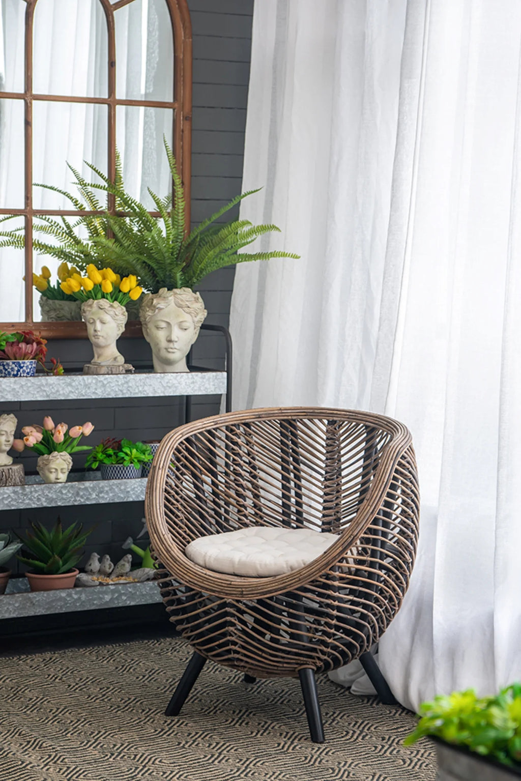 Brown Rattan Accent Chair W2118
