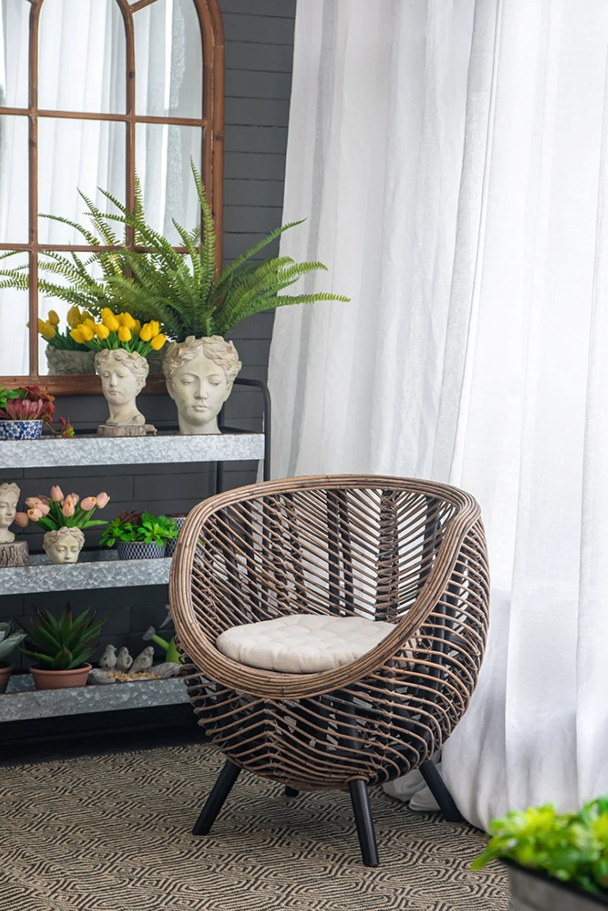 Brown Rattan Accent Chair W2118