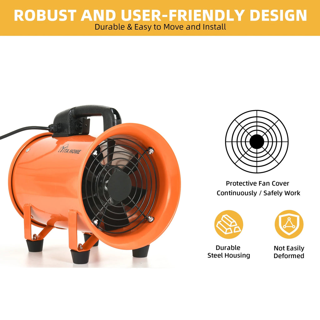 8" Utility Blower Extractor Fan with 16ft Duct Hose J165281
