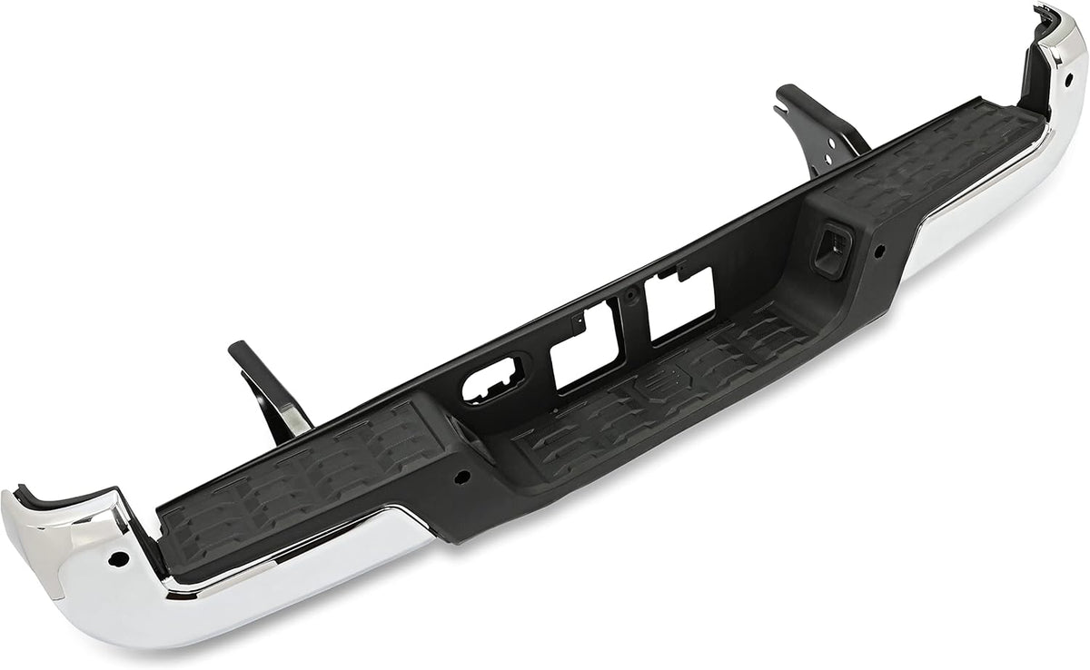 Chrome Plastic And Steel Rear Step Bumper Assembly With Sensor Holes M8608