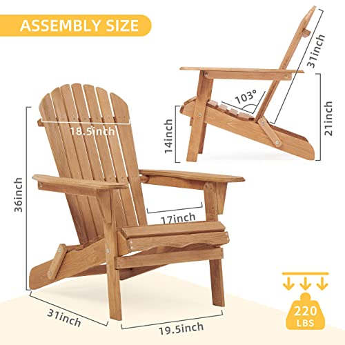 Gray Wooden Folding Adirondack Chairs Set of 2 W66888