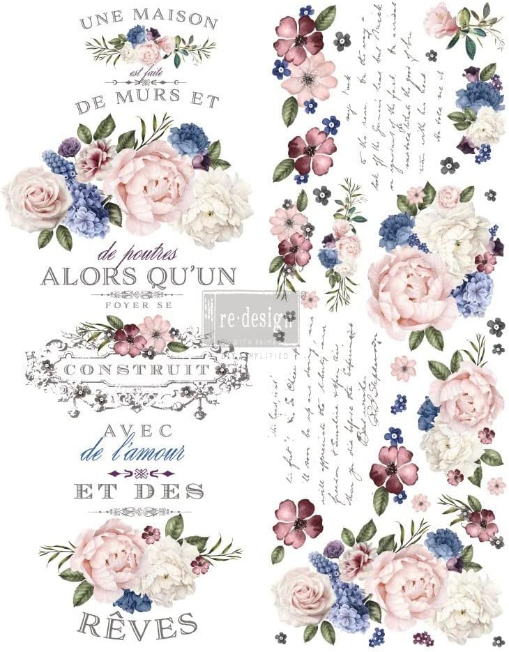Lavender Bush Rub on Transfers Stickers for Furniture Crafts R7770