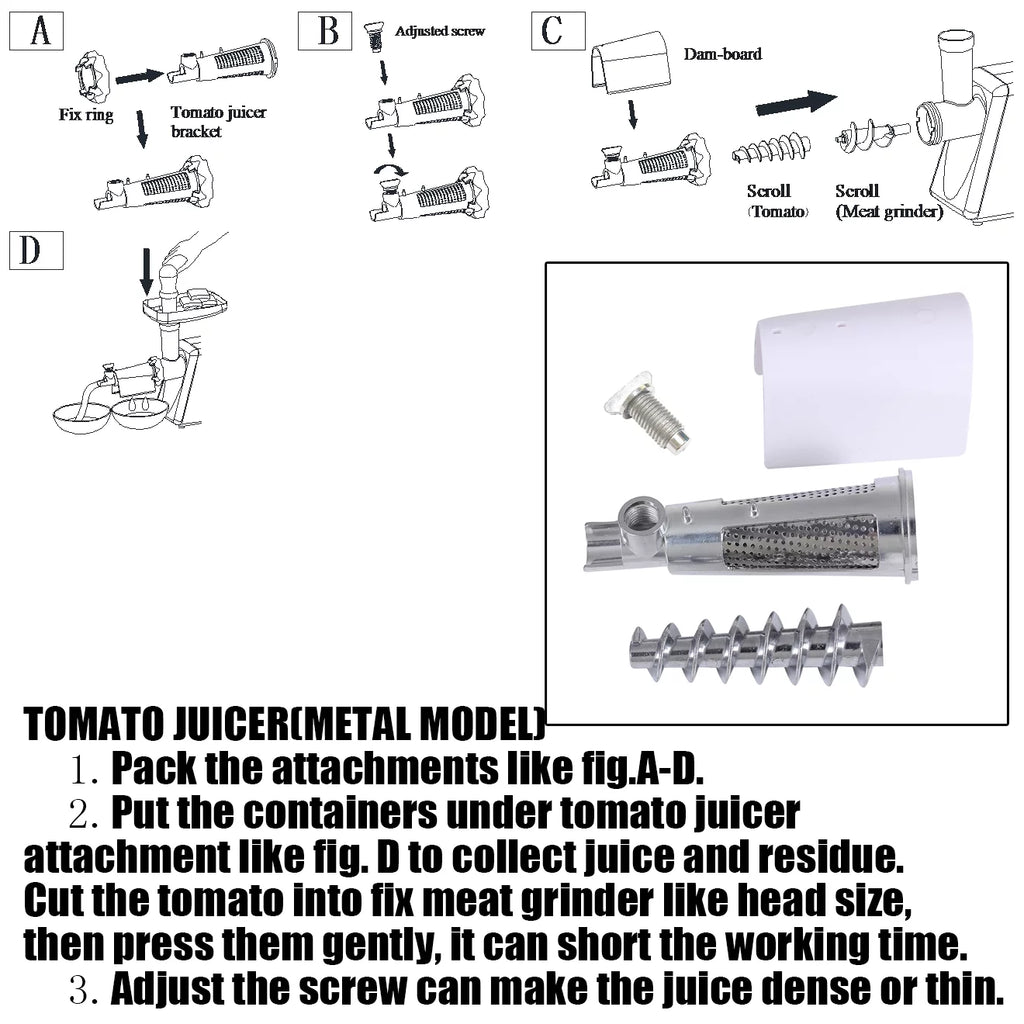 3 Sets Meat Grinder Slicer Juicer Attachment T114163