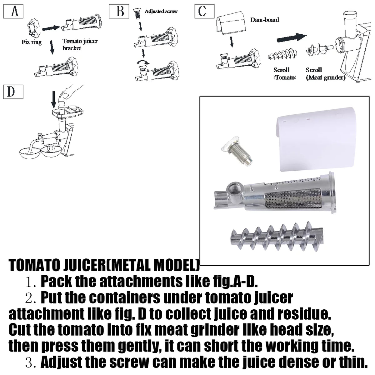 3 Sets Meat Grinder Slicer Juicer Attachment T114163