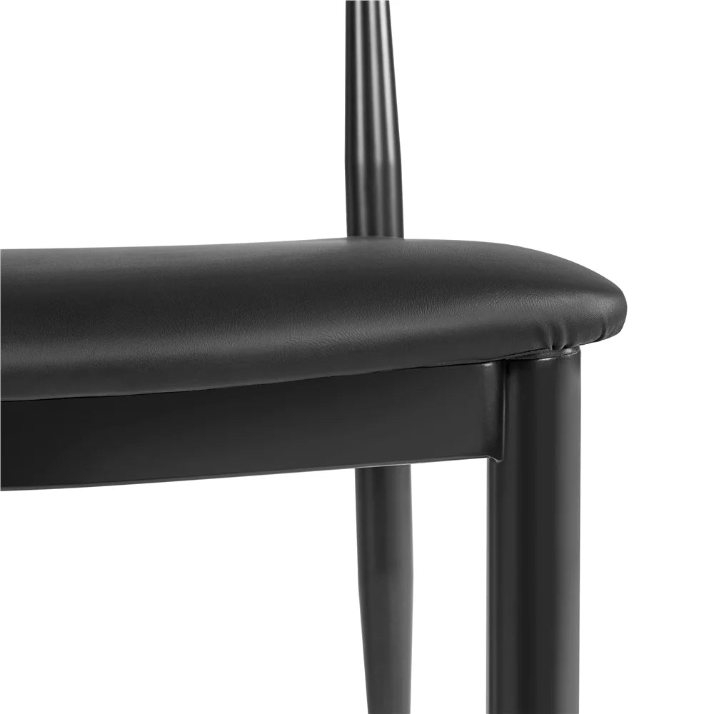 Set of 2 Black Leather Dining Chairs U17202