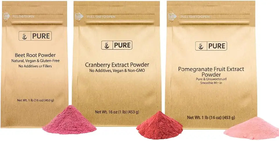 Cranberry, Pomegranate, & Beet Root Powder Bundle 1lb Each Z265