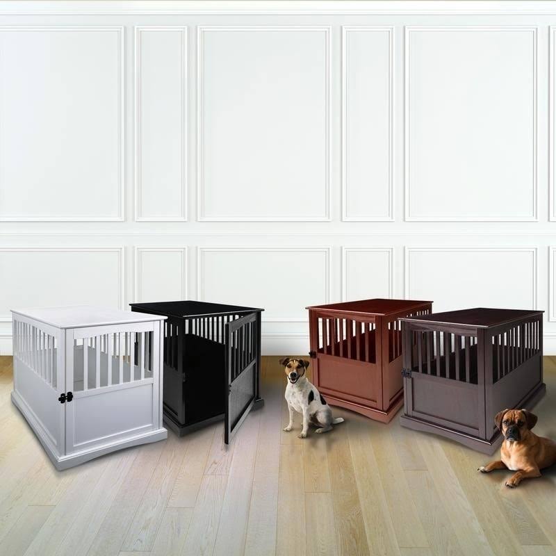 Walnut Pet Crate End Table J267434