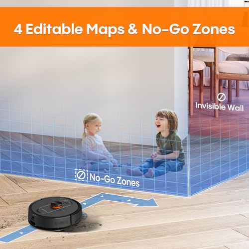 Robot Vacuum and Mop with Self-Emptying, 5000Pa, LiDAR Navigation N21427