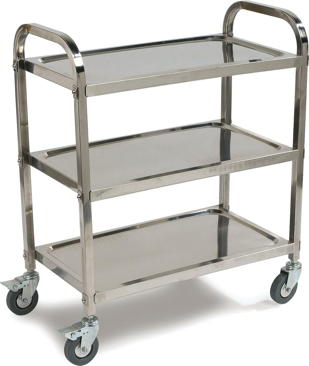 3 Shelf Stainless Steel Utility Cart, 400 Pound Capacity M94739