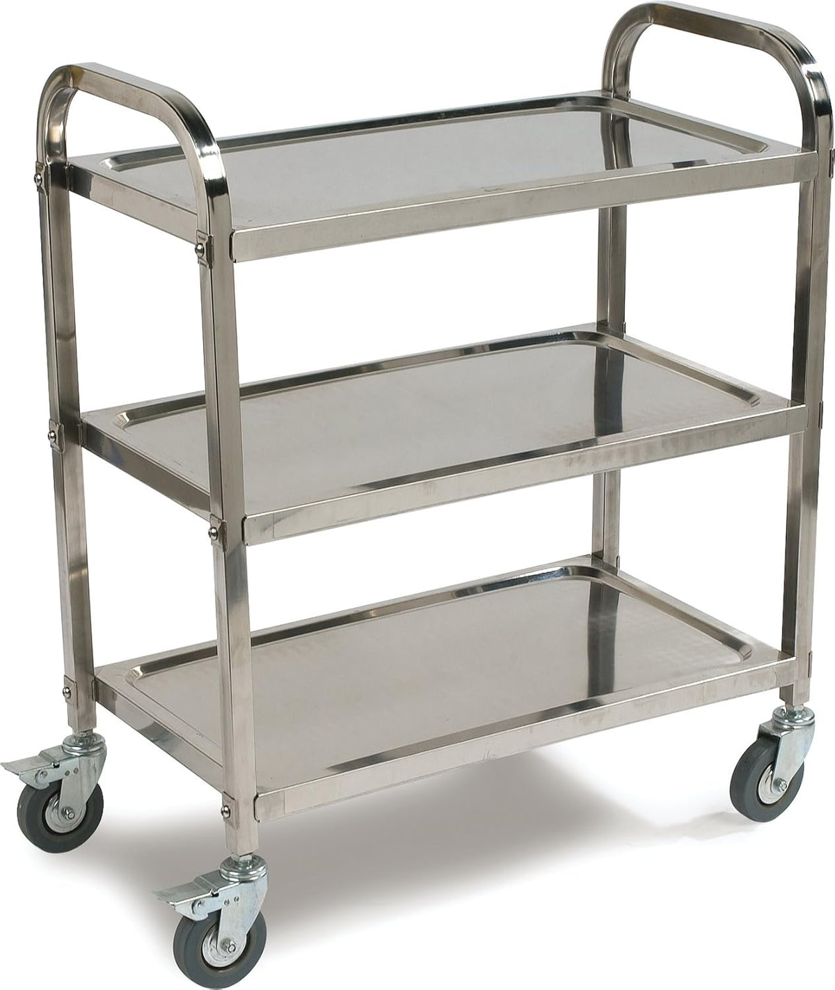 3 Shelf Stainless Steel Utility Cart, 400 Pound Capacity M94739