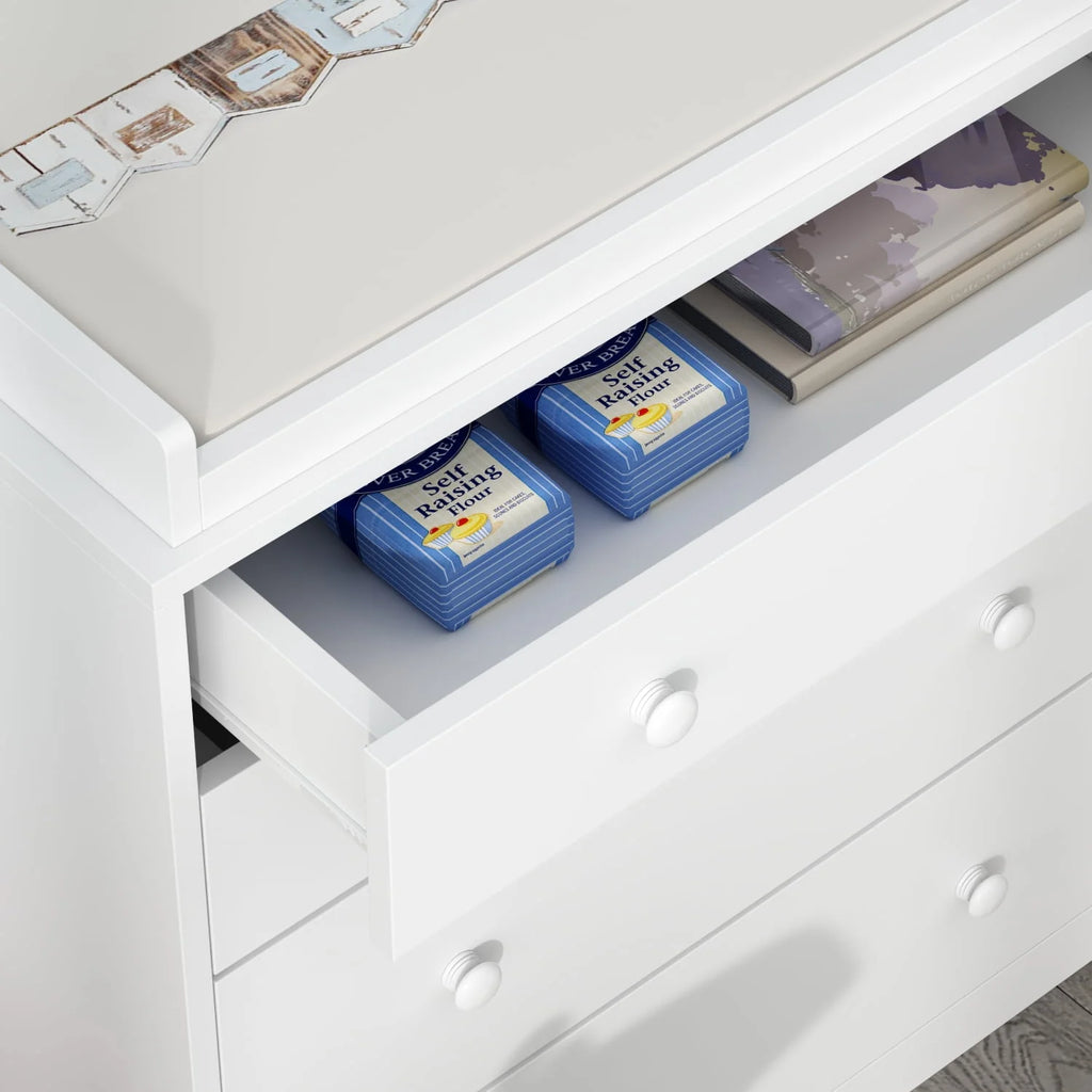 White 5 Drawer Baby Changing Table Dresser D3556
