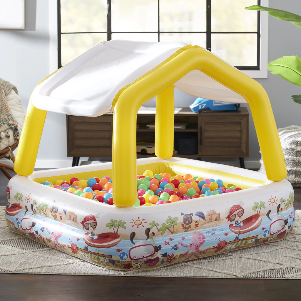 5ft x 48in Inflatable Kids Pool with Canopy U762206
